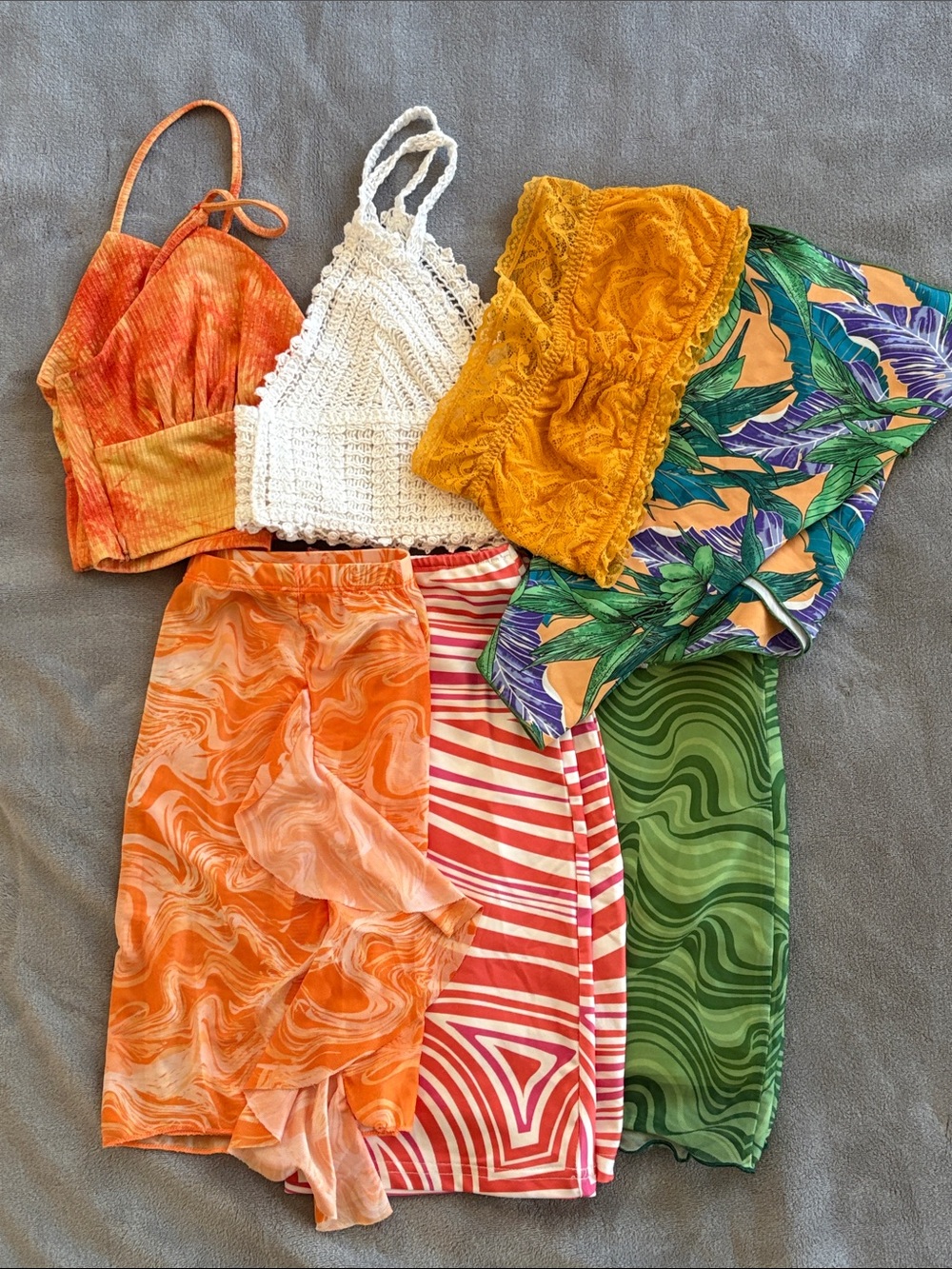 Colorful SHEIN Bundle: 3 Mini Skirts & 4 Tops